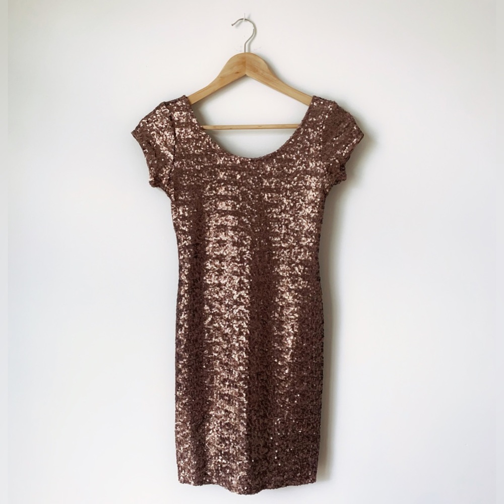 Backstage Fever Dress In Bronze